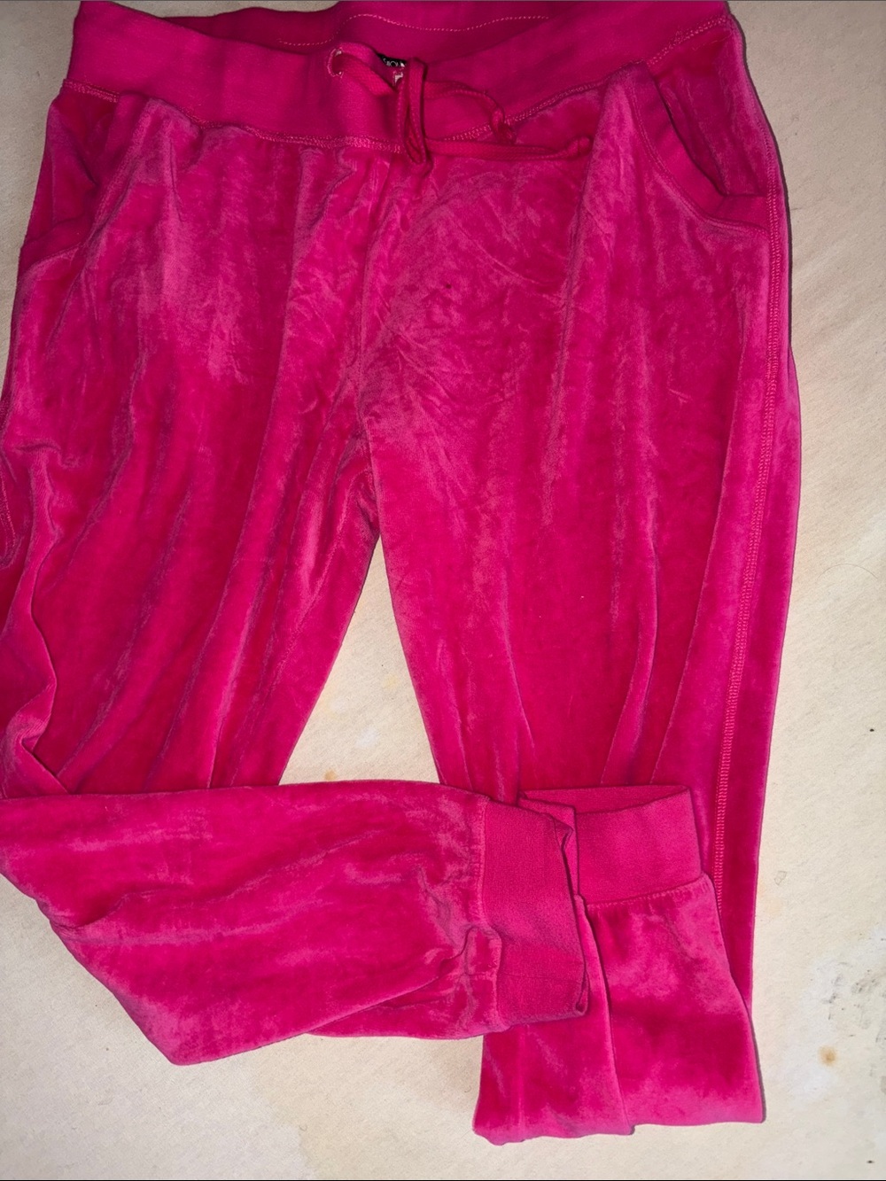 Womens Size XL Fashion Nova Hot Pink Velour Joggers